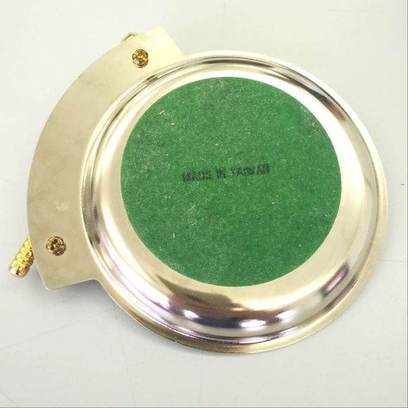 Antique Accents Nwotvintage Silver Tray W Gold Brass Golf Club And